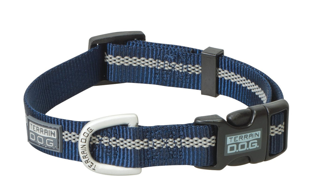 Terrain D.O.G. Reflective Snap-N-Go Adjustable Collar Medium Navy