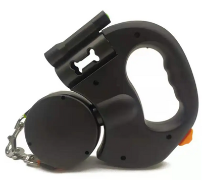 Retractable Dual Dog Leash with Lights – Reflective Leash for Small Dogs, 360° Swivel