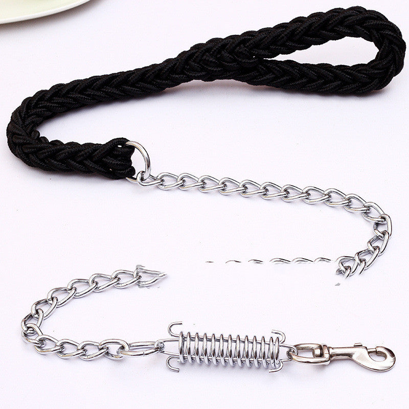 Hand-Woven Nylon Dog Leash with Anti-Bite Design