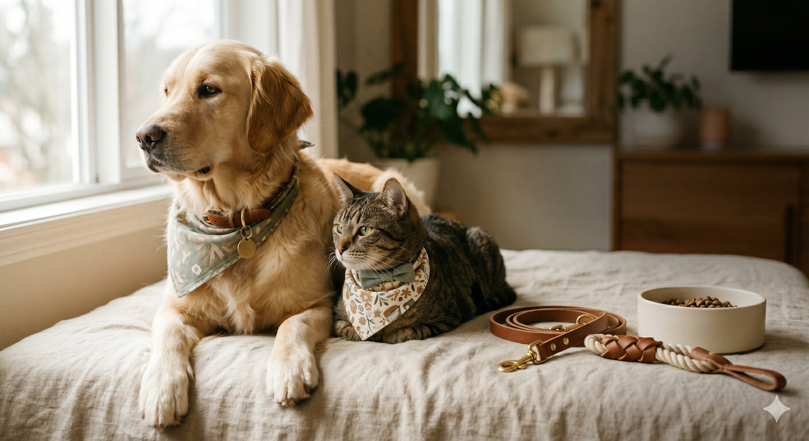 A dog and a cat with NimoPets Accessories