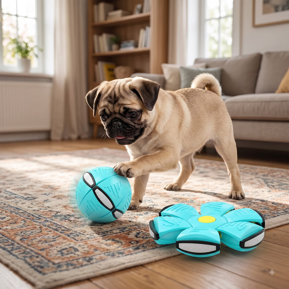 Magic UFO Ball, Transforming Flying Disc & Ball Toy for Dogs