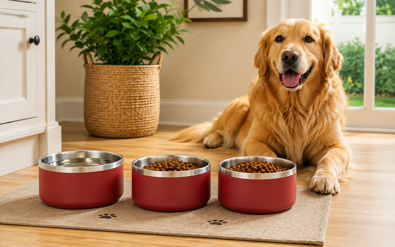Stainless Steel Upright Dog Bowl