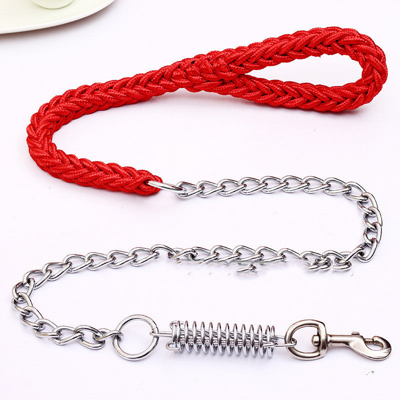 Hand-Woven Nylon Dog Leash with Anti-Bite Design