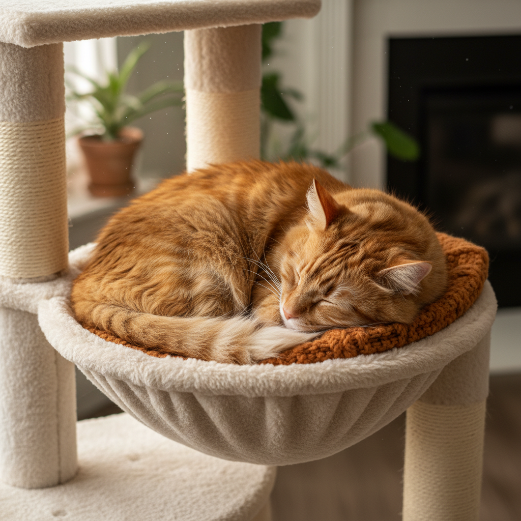 Cat Sleep in NimoPets Bed